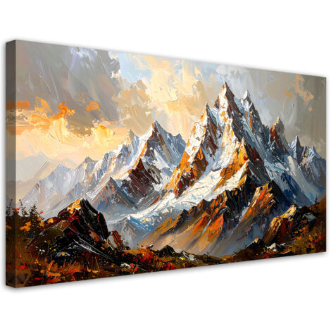 Tableau déco Paysage de montagne en hiver 80x40