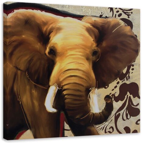Tableau sur toile Eléphant Afrique animal 40x40 (1/5)