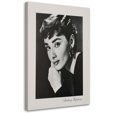 Tableau sur toile Portrait d'Audrey Hepburn 60x90 (1/5)