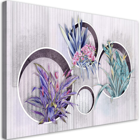 Tableau décoratif Boîtes carrées étagères avec des fleurs 100x70 (1/5)
