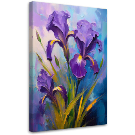 Tableau déco Fleur d'iris aquarelle 40x60 (1/5)
