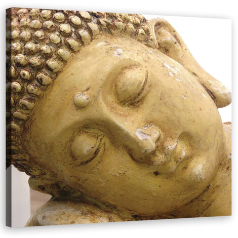 Tabelau sur toile Tête de Bouddha Gold Spa 50x50 (1/5)