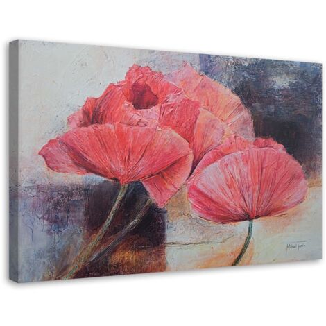 Tableau sur toile Coquelicots rouges 90x60 (1/5)