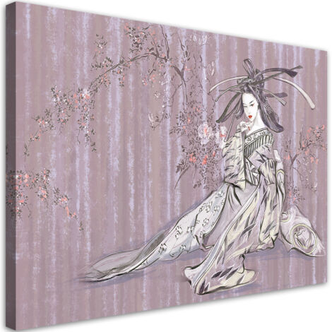 Tableau sur toile Geisha japonaise traditionnelle 60x40 (1/5)