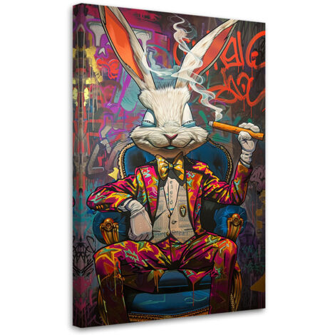 Tableau sur toile Tableau sur toile Lapin patron AI 60x90 (1/5)