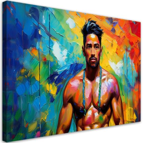 Tableau déco Homme coloré abstrait 100x70 (1/5)
