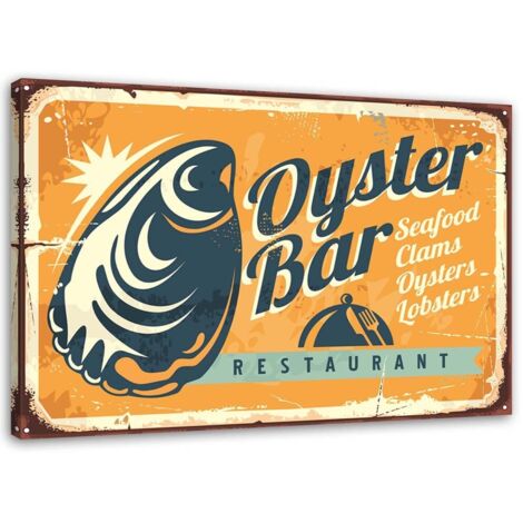 Tableau sur toile Enseigne rétro Oyster Bar 100x70 (1/5)