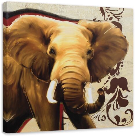 Tableau sur toile Eléphant Afrique 50x50 (1/5)