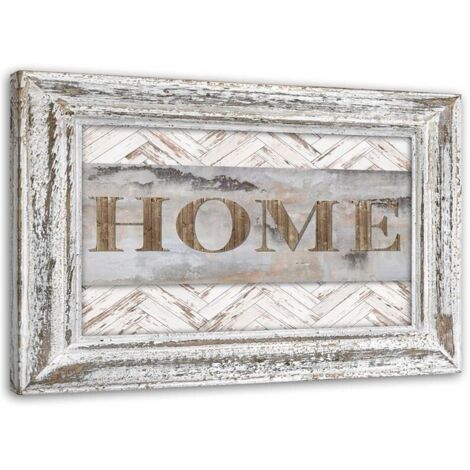 Tableau sur toile Home Sweet Home Beige 60x40 (1/5)