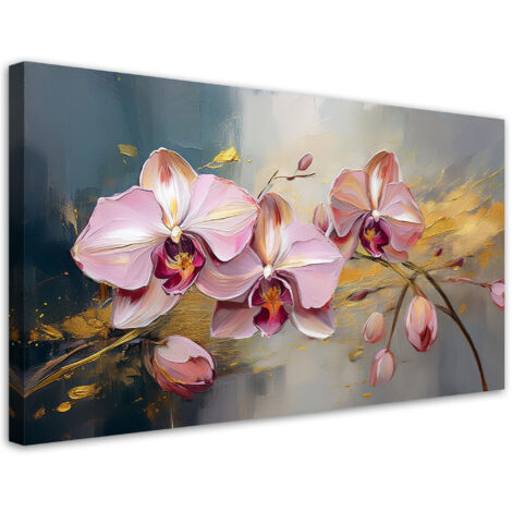 Tableau déco Orchidées roses Fleurs Glamour 80x40 (1/5)