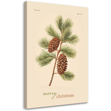 Tableau sur toile Pomme de pin et inscription Joyeux Noël 40x60 (1/5)