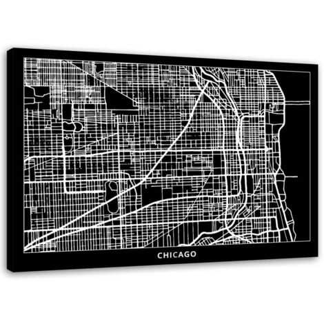 Tableau sur toile Plan de ville de Chicago 60x40 (1/5)