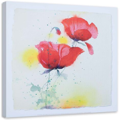 Tableau sur toile Coquelicots rouges 40x40 (1/5)