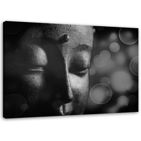 Tableau sur toile Bouddha Zen Noir et Blanc 60x40 (1/5)
