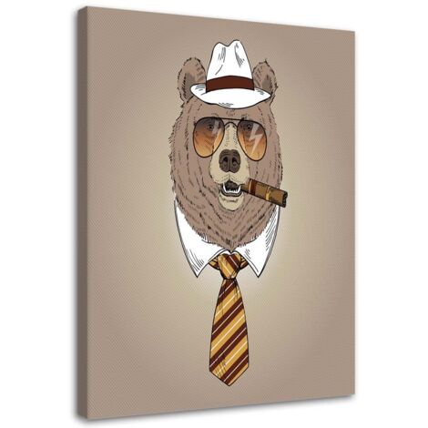 Tableau sur toile Ours Brown Lunettes 60x90 (1/5)