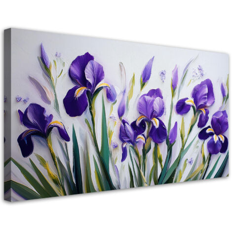 Tableau déco Fleurs d'iris mauves 100x50 (1/5)