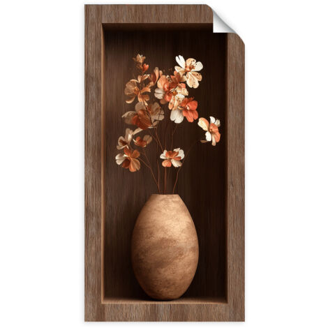 Autocollant mural Fleurs dans un vase dans une niche 3D 100x200 (1/3)