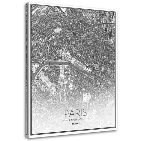 Tableau sur toile Plan de Paris 60x90 (1/5)