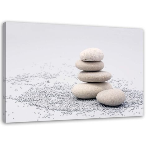 Tableau sur toile, pierres zen beiges - 60x40 (1/5)