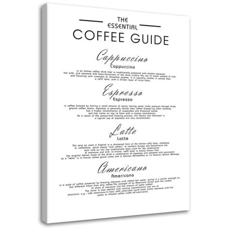 Tableau sur toile Citation menu café 40x60 (1/5)