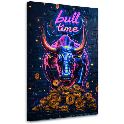 Tableau sur toile Tableau sur toile Bitcoin AI Bull 70x100 (1/5)