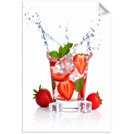 Poster autocollant Cocktail fraise fruits 60x90 (1/3)