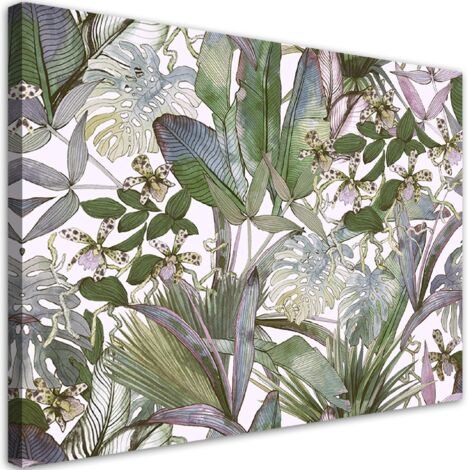 Cadre déco Feuilles tropicales du monstre 90x60 (1/5)