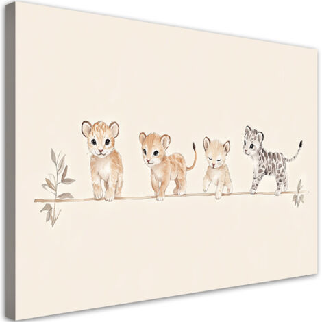 Tableau déco Animaux africains Boho 60x40 (1/5)