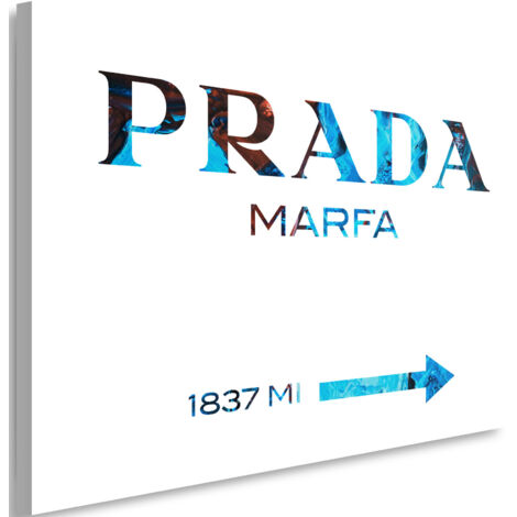 Tableau sur toile Prada Marfa TurquoiseTexte 60x40 (1/5)