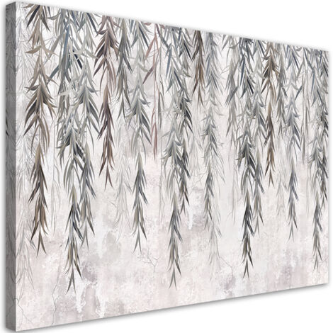 Tableau sur toile Plantes tropicales en gris sur le béton 60x40 (1/5)
