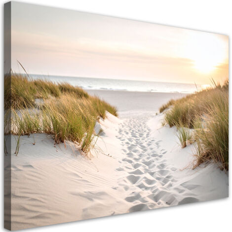 Tableau déco Chemin vers la plage sable mer plantes 60x40 (1/4)