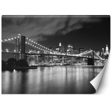 Poster mural, Pont de Brooklyn la nuit New York - 100x70 (1/5)