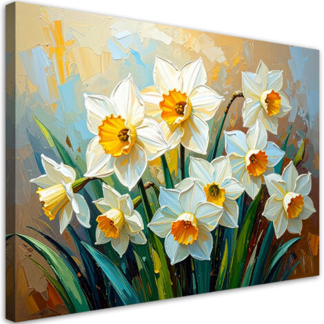 Tableau déco Jacinthes blanches Fleurs Abstraction 60x40 (1/4)