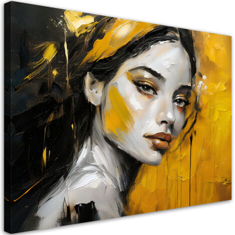 Tableau déco Femme glamour Dorée 100x70 (1/5)