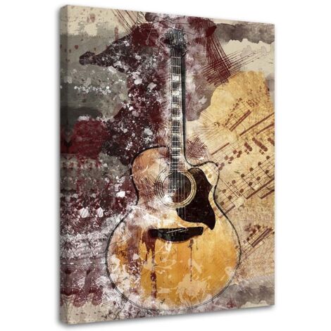 Tableau sur toile Guitare Musique Rétro 70x100 (1/5)