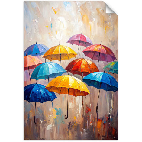 Poster autocollant Parapluies colorés Abstrait 30x45 (1/3)
