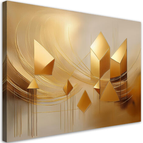 Tableau déco Or Glamour Abstraction 90x60 (1/5)