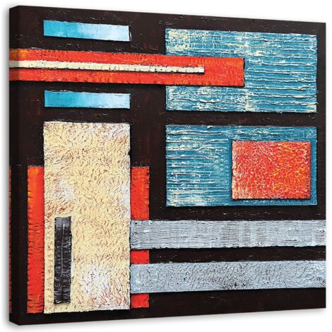 Tableau sur toile Abstrait Turquoise comme peint 60x60 (1/5)