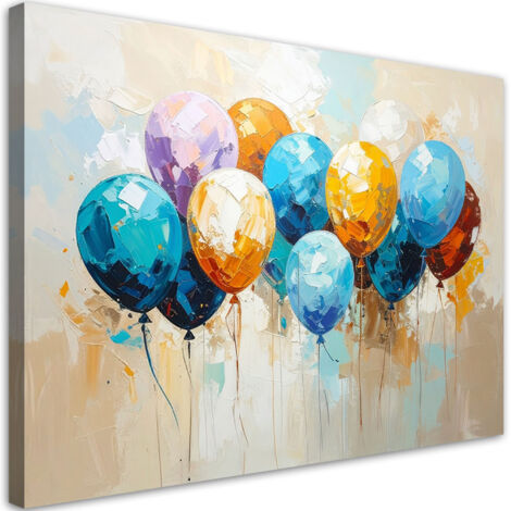 Tableau déco Ballons colorés 90x60 (1/4)