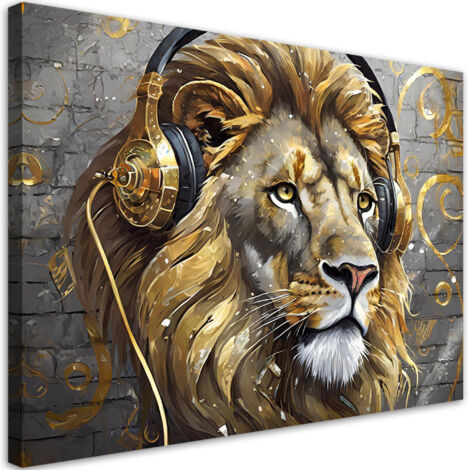 Tableau déco Musique lion animaux 60x40 (1/5)