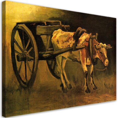 Tableau sur toile Charrette et bœuf - V. van Gogh 90x60 (1/5)
