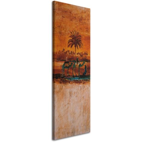 Tableau sur toile Palmiers Camel Désert 30x90 (1/5)