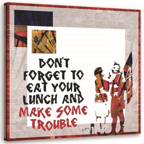 Tableau sur toile Banksy art de rue moderne 40x40 (1/5)