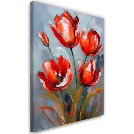 Tableau déco Coquelicots rouges peints Fleurs de la nature 40x60 (1/5)