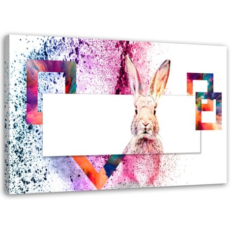 Tableau sur toile Lapin animaux 90x60 (1/5)