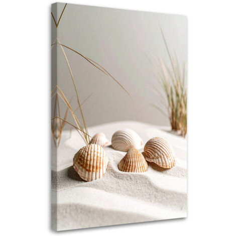 Tableau déco Coquillages plage plantes nature beige 40x60 (1/4)