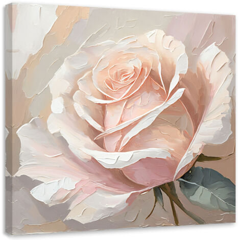 Tableau sur toile Tableau sur toile Rose peinte imprimée 40x40 (1/5)