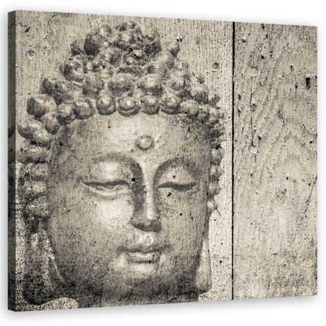 Tableau décoratif Bouddha visage gris 50x50 (1/5)