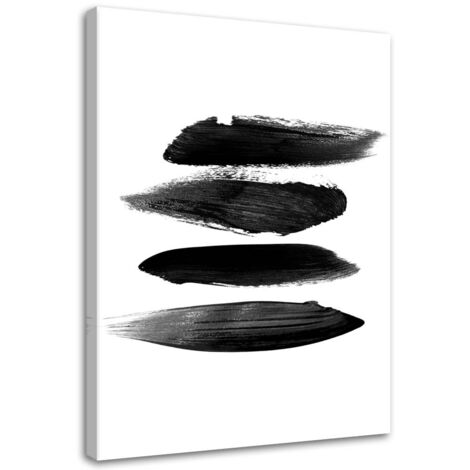 Tableau sur toile Abstrait Noir et blanc 70x100 (1/5)