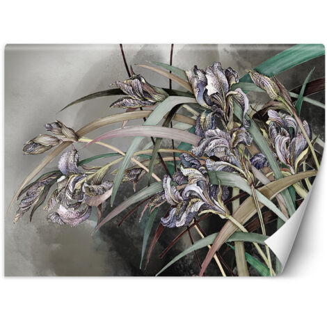Fototapete Irises Blumen Blumenstrauß Natur Pflanzen Lila 300x210 cm (1/5)